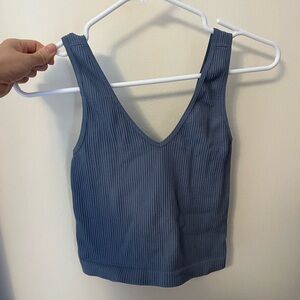 Blue ribbed tank top brand Mahina one size